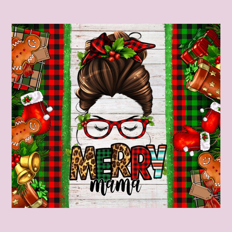 Christmas Merry Mama Messy Bun Ladies Tee by Jasminsmagicworld | Teevron