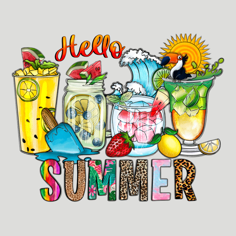 Hello Summer Drink Zipper Hoodie by CowhideDigitalArt | Teevron