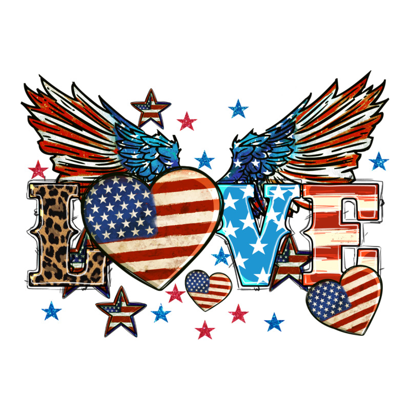 Love America Wings 4th Of July Urban Heavy Tee by HowdyJamesFarm | Teevron