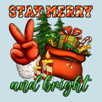 Stay Merry And Bright Peace Hand Ladies Tee | Teevron