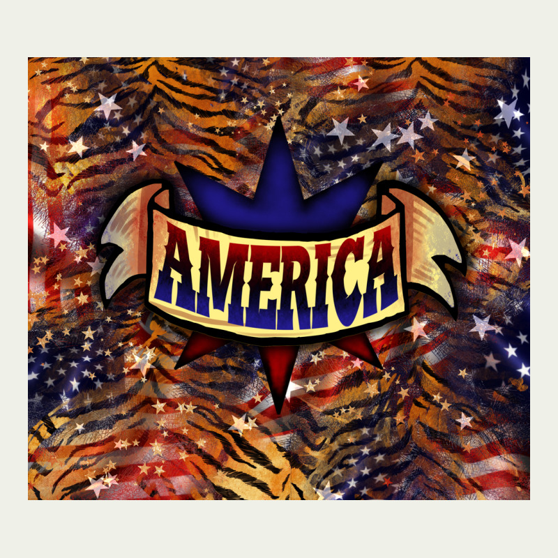 Tiger America Tumbler 4th Of July Urban Heavy Tee by HowdyJamesFarm | Teevron