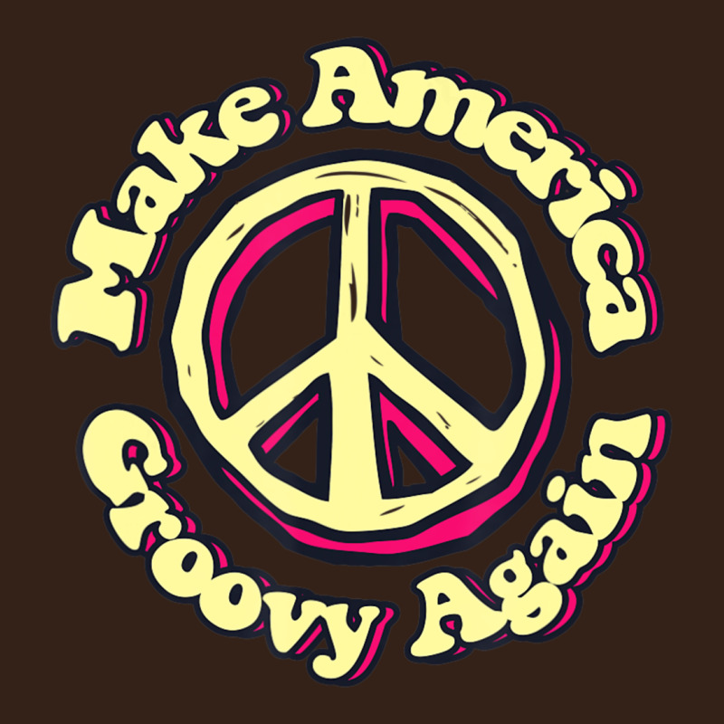 Make America Groovy Again Peace Sign 70s Retro Heavy Core Tee by lanVoArt | Teevron