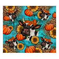 Autumn Pumpkins Holstein Cow Ladies Tee | Teevron