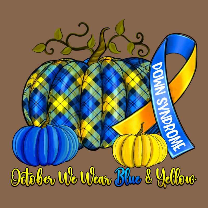 October We Wear Blue And Yellow With Pumpkins Premium Tee by Artiststas | Teevron