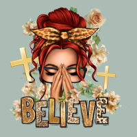 Red Hair Believe Praying Caucasian Messy Bun Classic Tee | Teevron