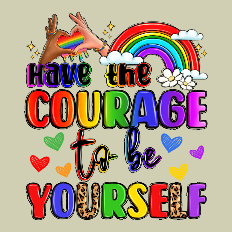 Courage To Be Yourself Rainbow Message Heavy Core Tee by LillyAllenDesigns | Teevron