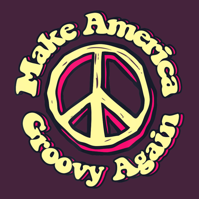 Make America Groovy Again Peace Sign 70s Retro Long Sleeve Tee by lanVoArt | Teevron