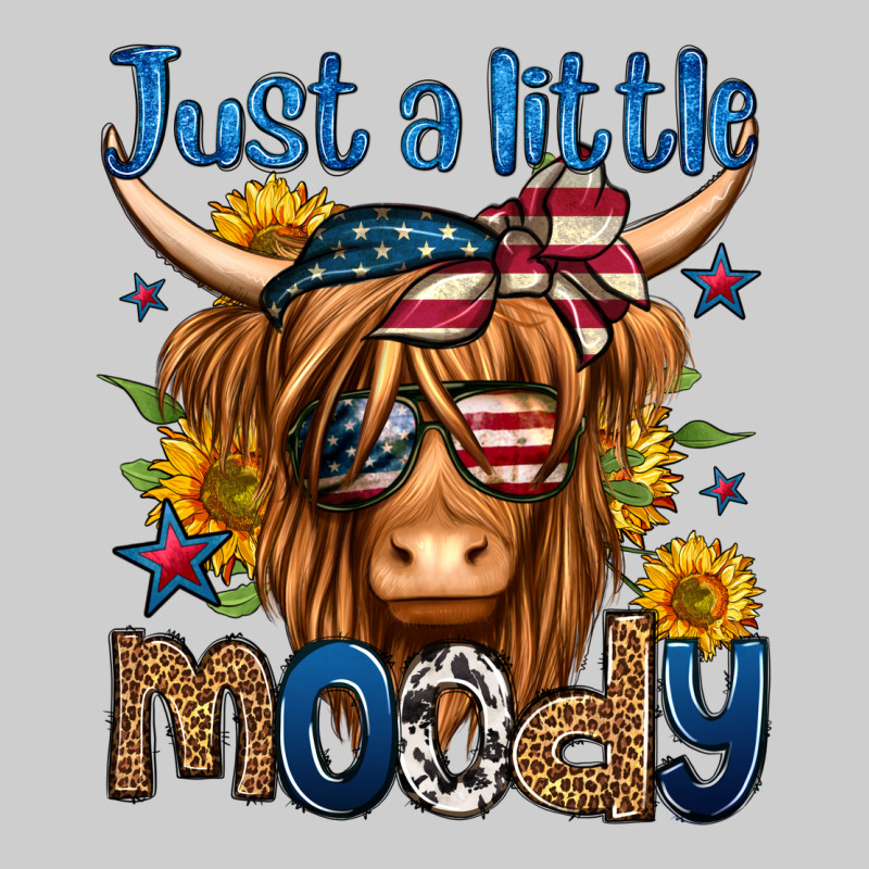 Just A Little Moody 4th Of July Long Haired Cow Premium Tee by Jasminsmagicworld | Teevron