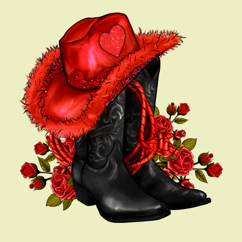 Valentines Day Cowboy Boots Red  And Roses Urban Hoodie by AdoDesignShop | Teevron