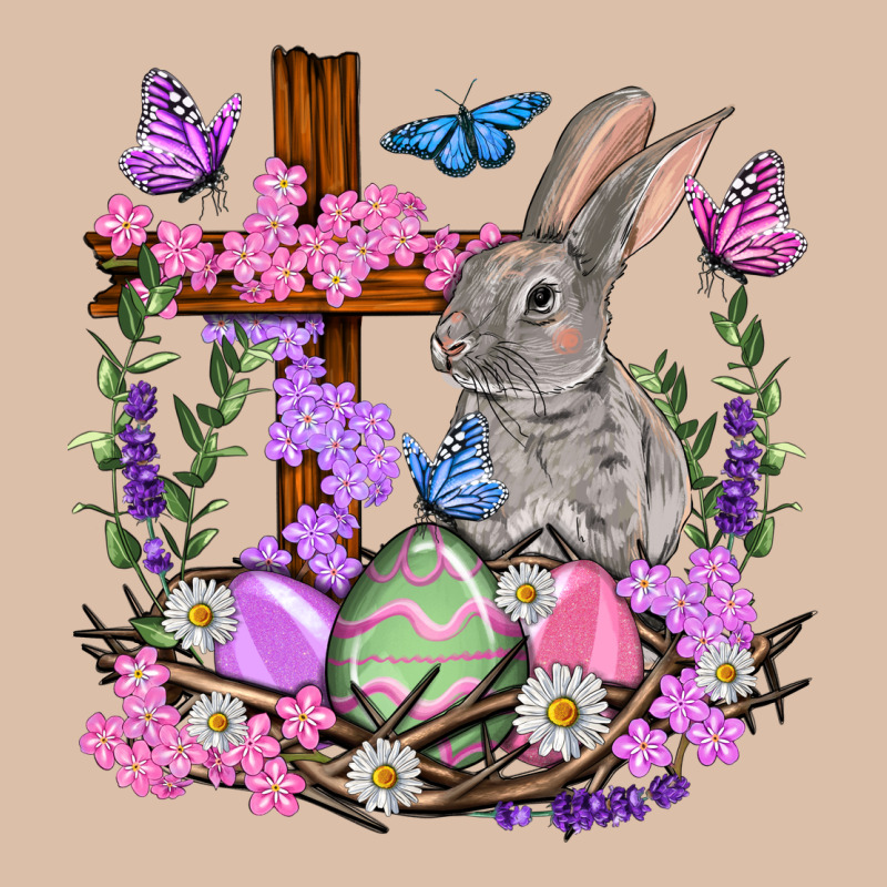 Easter Eggs And Bunny With Cross Easter Day Urban Heavy Tee by HowdyJamesFarm | Teevron