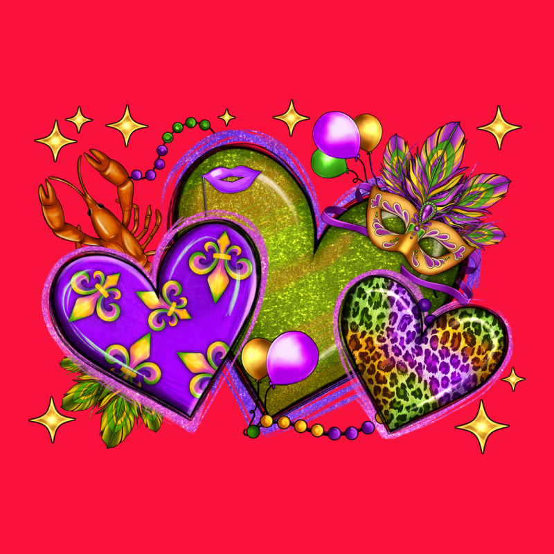 Mardi Gras Hearts Classic Tee by NancyCooperArtShop | Teevron