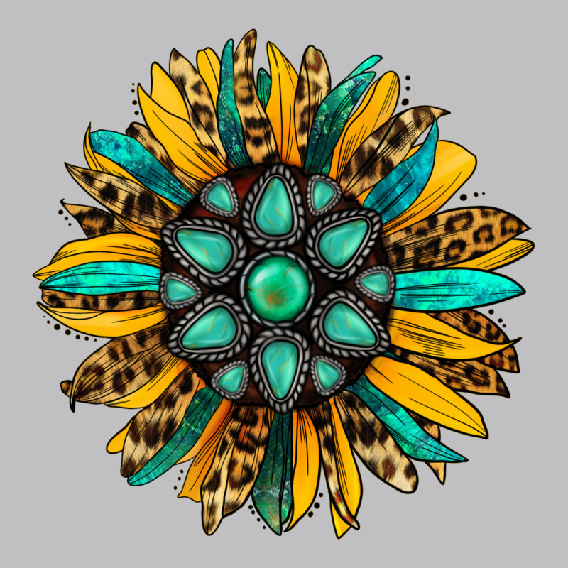 Turquoise Leopard Sunflower Long Sleeve Tee by Jasminsmagicworld | Teevron