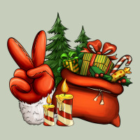 Christmas Santa Claus Peace Hand Ladies Tee | Teevron