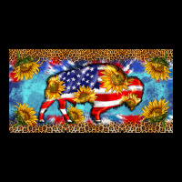 Bison Amerıcan Flag  License Plate Template Ladies Tee | Teevron