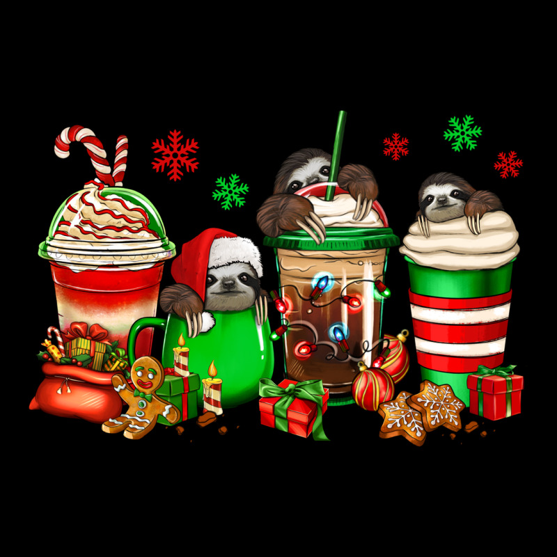 Christmas Sloth Coffee Cups Ladies Tee by Jasminsmagicworld | Teevron