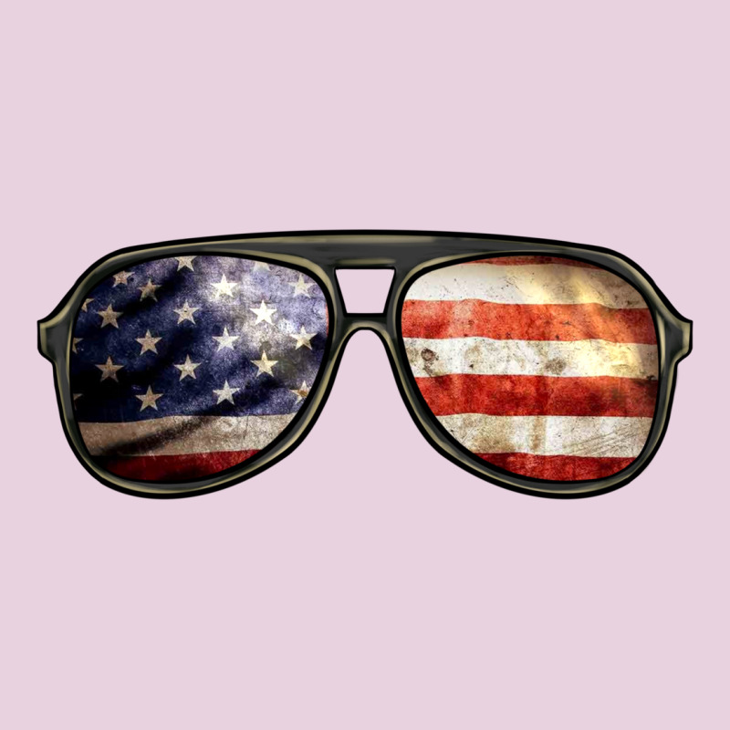 Amerıcan Flag Glasses Ladies Tee by BarkalooDesign | Teevron