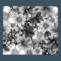Black And White Floral Urban Heavy Tee | Teevron