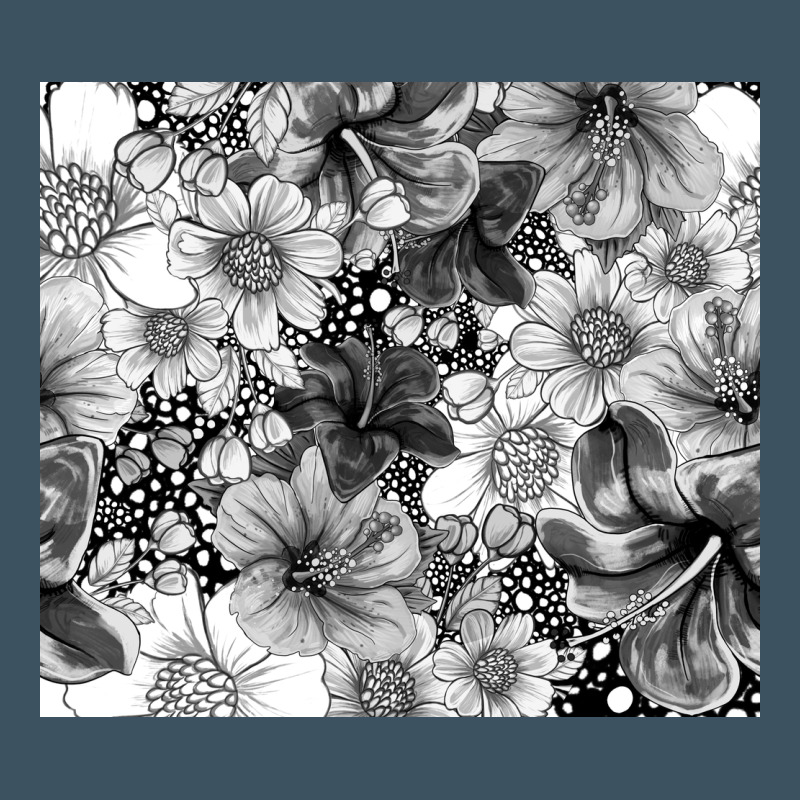 Black And White Floral Urban Heavy Tee by TumblerDesignByShophia | Teevron
