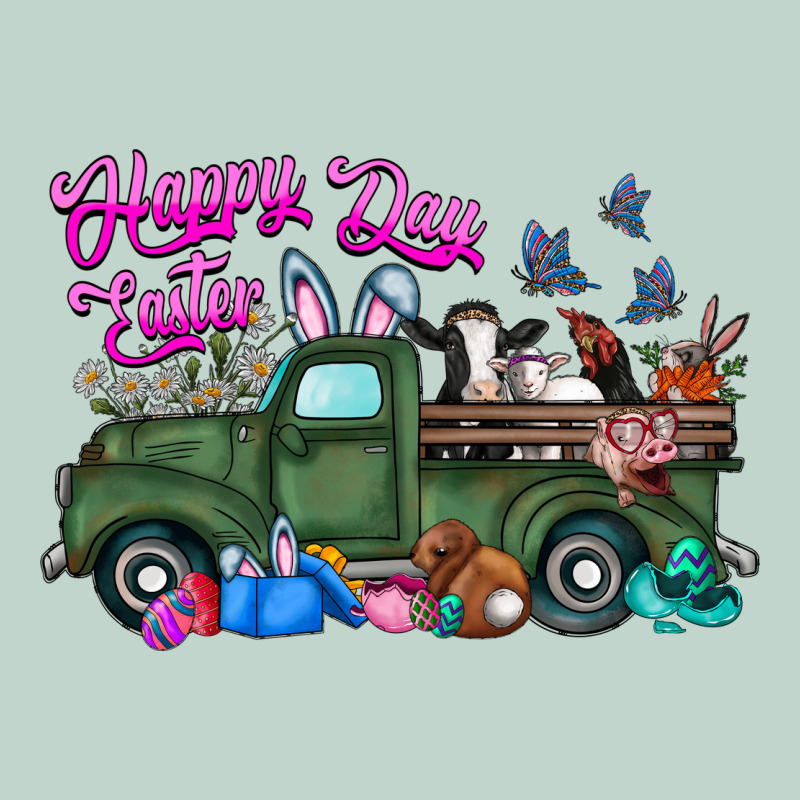 Happy Easter Day Truck Zipper Hoodie by CowhideDigitalArt | Teevron