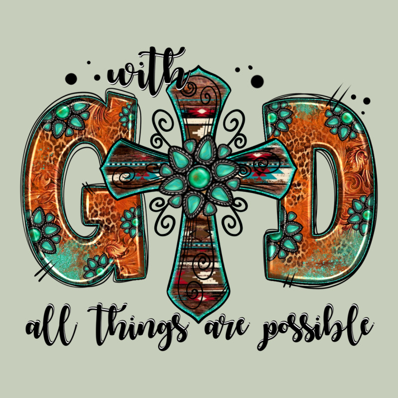 With God All Things Are Possible Gemstone Cross Ladies Tee by Jasminsmagicworld | Teevron