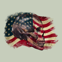 Skull With American Flag 4th Of July Long Sleeve Tee | Teevron