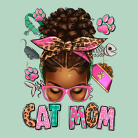 Afro Messy Bun Cat Mom Classic Tee | Teevron