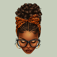 Afro Messy Bun Orange Leopard Bow Classic Tee | Teevron