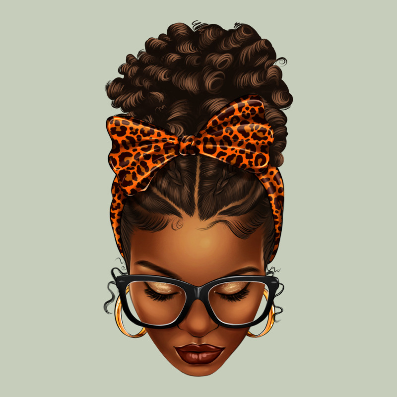 Afro Messy Bun Orange Leopard Bow Classic Tee by texasbilliewilder | Teevron