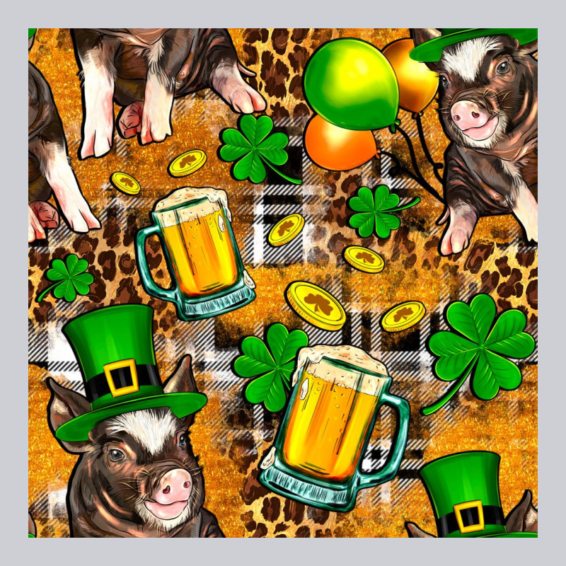 St. Patrick's Day Pig With Beer And Shamrock Seamless Heavyweight Sweatshirt by FaDigitalArtStudio | Teevron