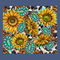 Turquoise Sunflowers With Gemstones Vintage Hoodie | Teevron