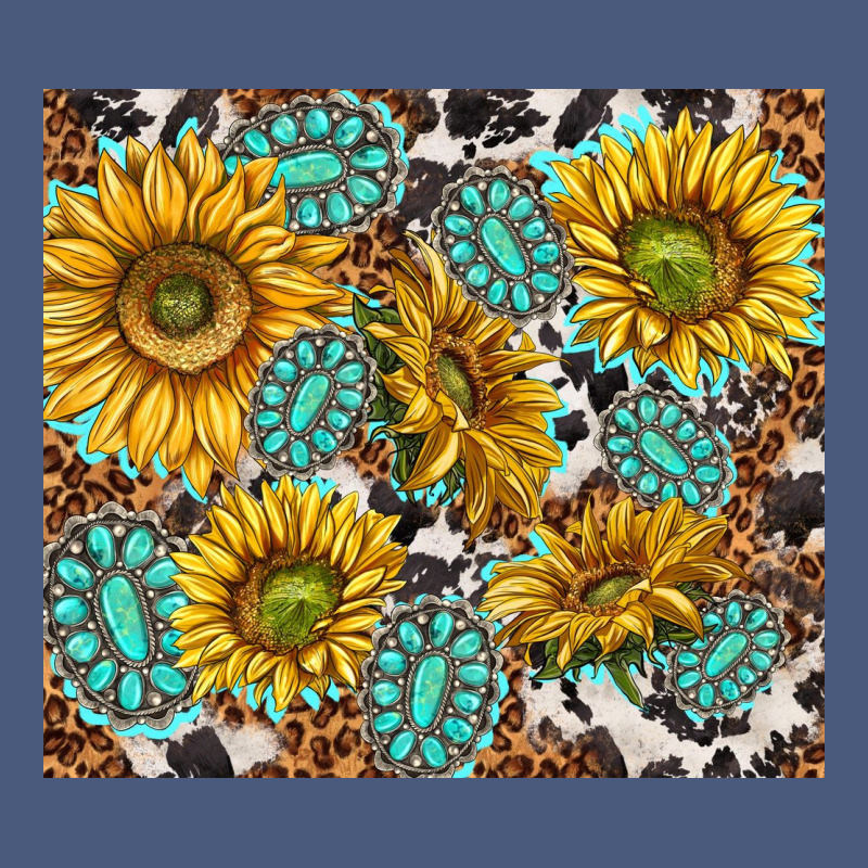 Turquoise Sunflowers With Gemstones Vintage Hoodie by TumblerDesignByShophia | Teevron