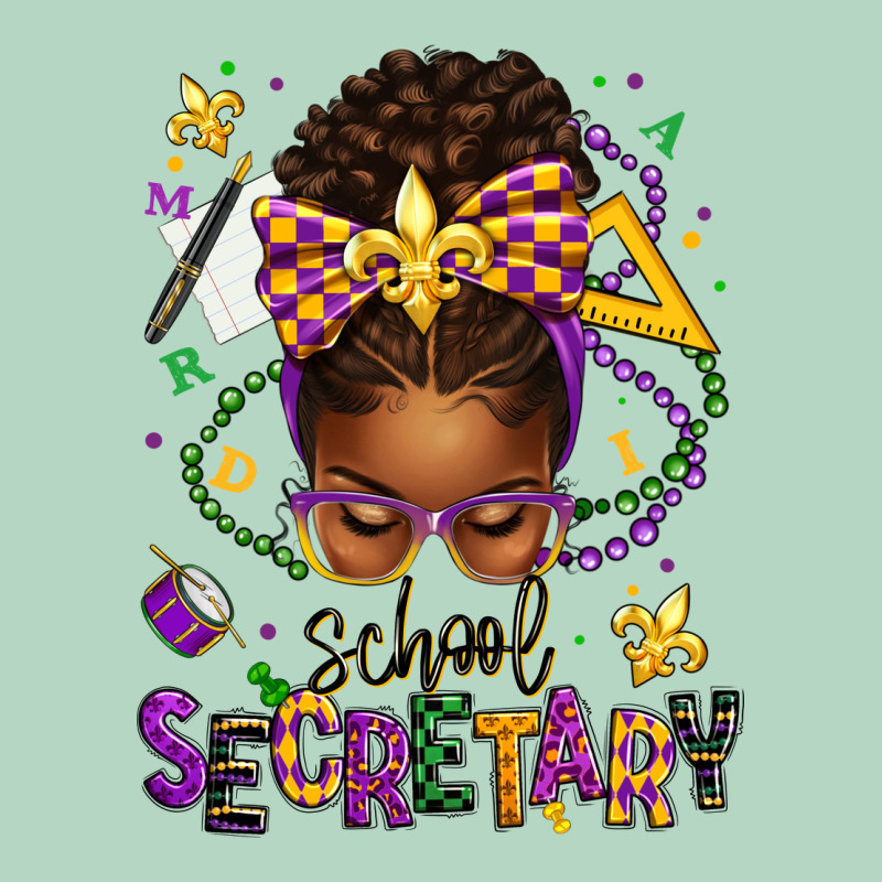 Mardi Gras School Secretary Afro Messy Bun Classic Tee by texasbilliewilder | Teevron