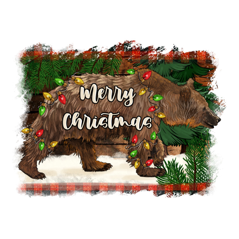 Merry Christmas Bear Ladies Tee by BarkalooDesign | Teevron