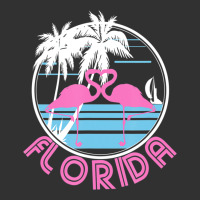 Hot Trend Florida Pink Flamingo Heart 80s Retro Vintage Style Urban Heavy Tee | Teevron