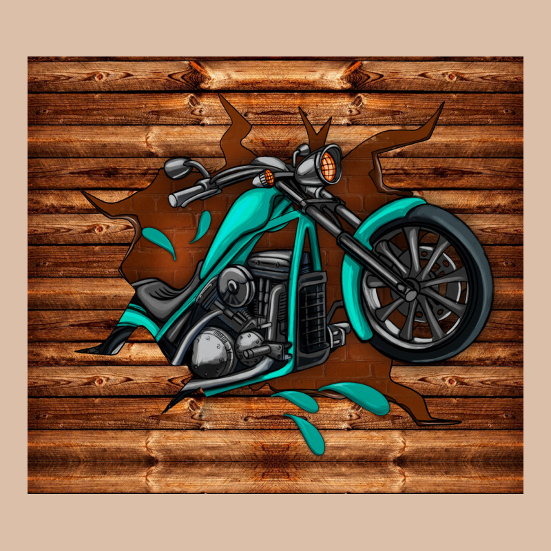 Woodgrain Motorcycle Urban Heavy Tee by TumblerDesignByShophia | Teevron