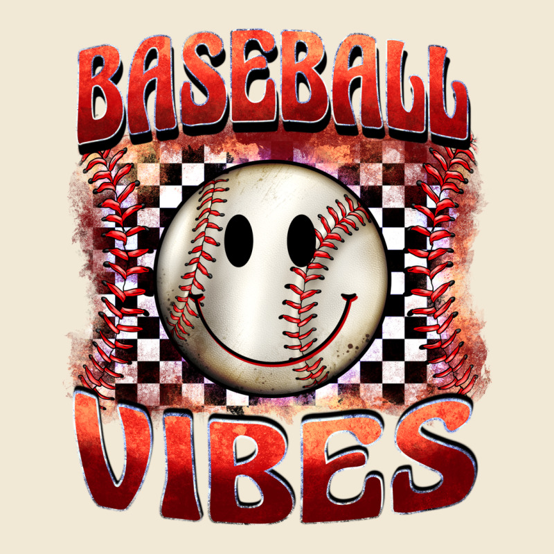 Baseball Vibes Smiley Face Ladies Tee by BarkalooDesign | Teevron