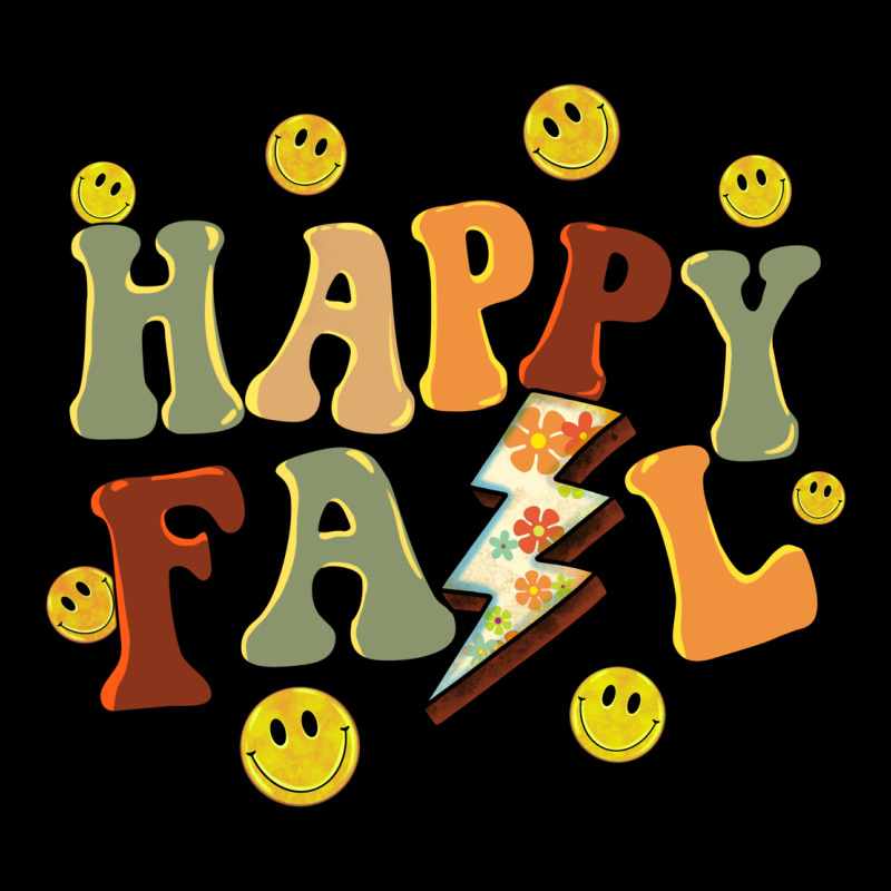 Happy Fall Smiley Face Ladies Tee by BarkalooDesign | Teevron