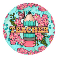 teacher floral pencil round earring | Teevron