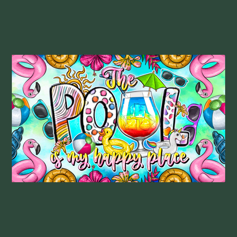 The Pool Is My Happy Place Zipper Hoodie by CowhideDigitalArt | Teevron