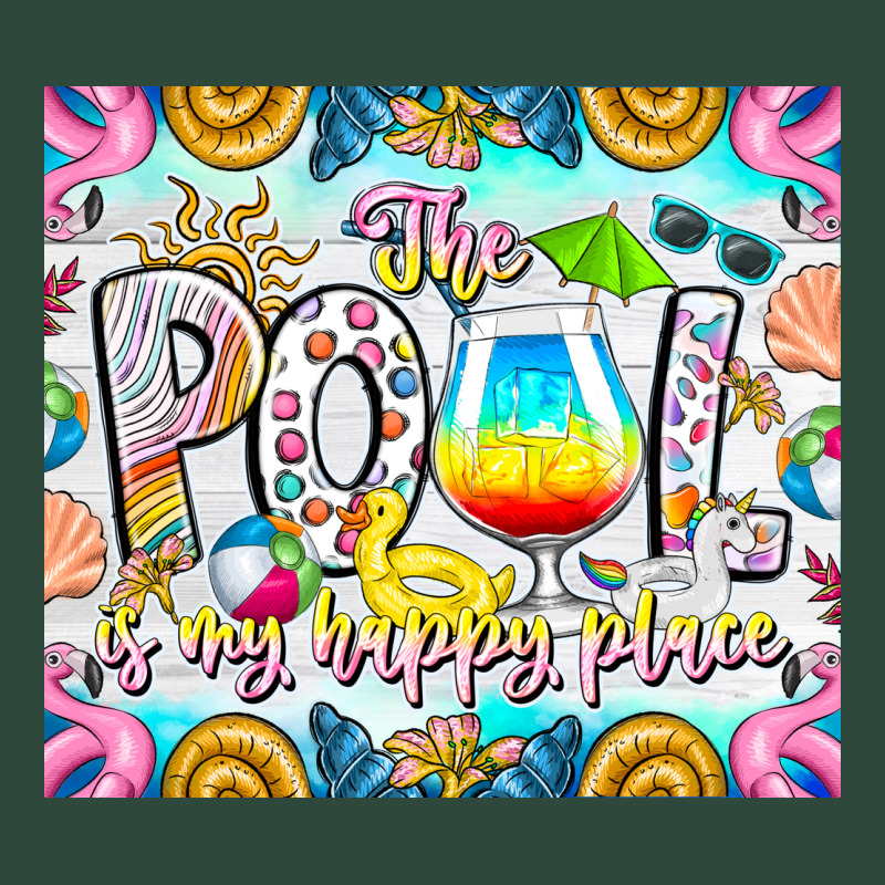The Pool Is My Happy Place Zipper Hoodie by CowhideDigitalArt | Teevron