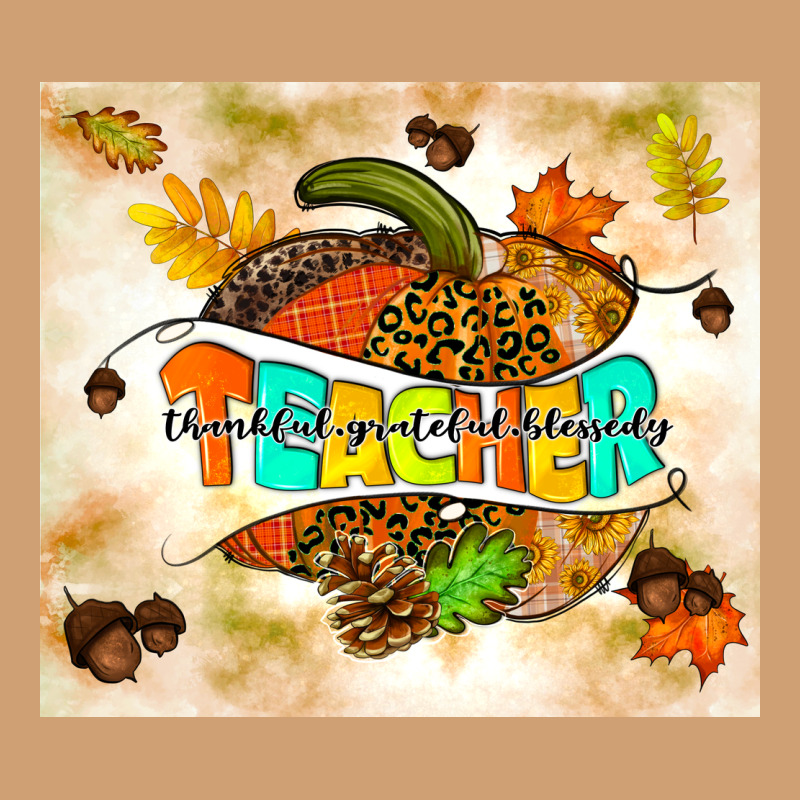 Fall Teacher Pumpkin Vintage Tee by TumblerDesignByShophia | Teevron