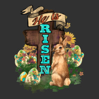 He Is Risen Bunny Cross Easter Day Urban Heavy Tee | Teevron