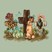 Western Rabbit Bunny With Crosses Easter Day Urban Heavy Tee | Teevron