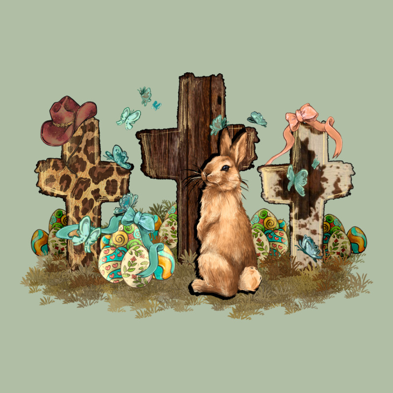 Western Rabbit Bunny With Crosses Easter Day Urban Heavy Tee by HowdyJamesFarm | Teevron