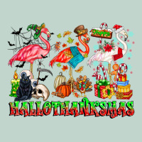 Happy Hallothanksmas Flamingo Zipper Hoodie | Teevron