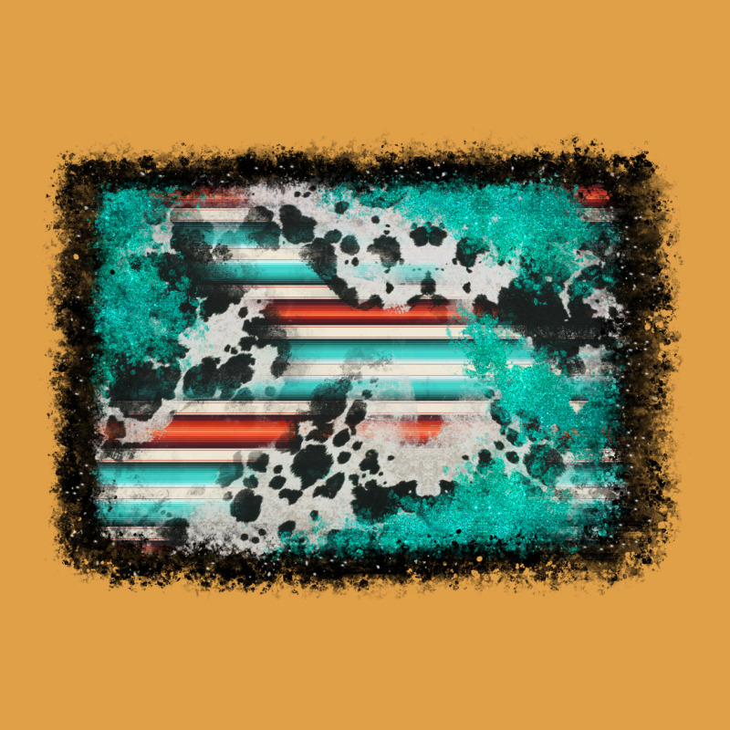 Western Serape Cowhide Turquoise Glitter Premium Hoodie by FaDigitalArtStudio | Teevron