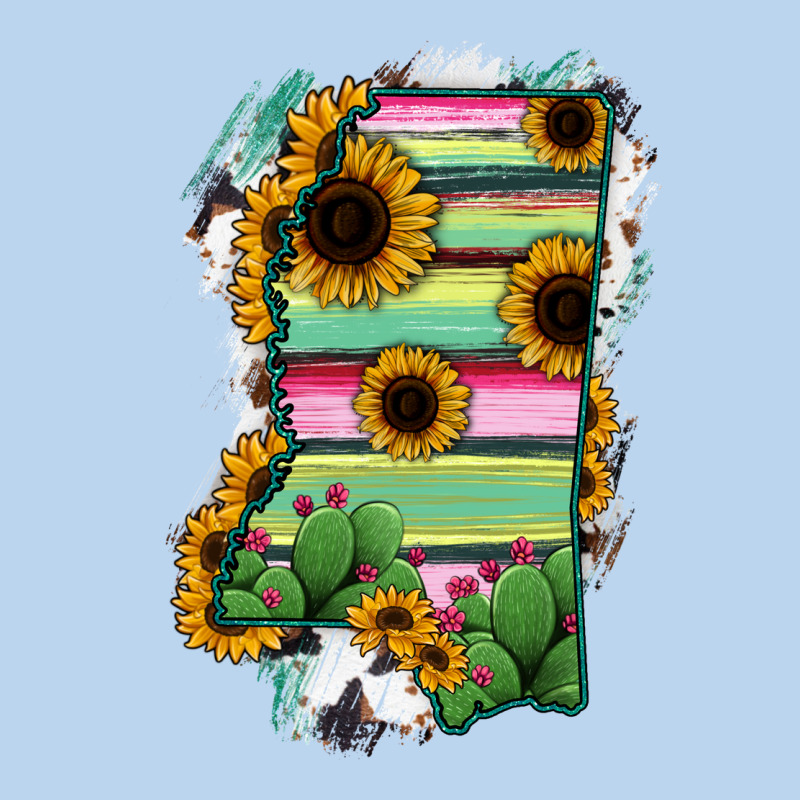 Mississippi Map Sunflower Cactus Serape Classic Tee by RanaPortraitStore | Teevron
