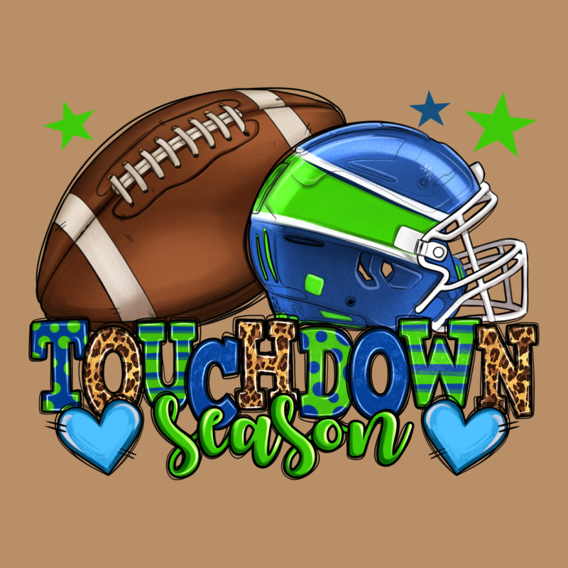 Touchdown Season American Football Green And Blue Vintage Hoodie by HowdyJamesFarm | Teevron