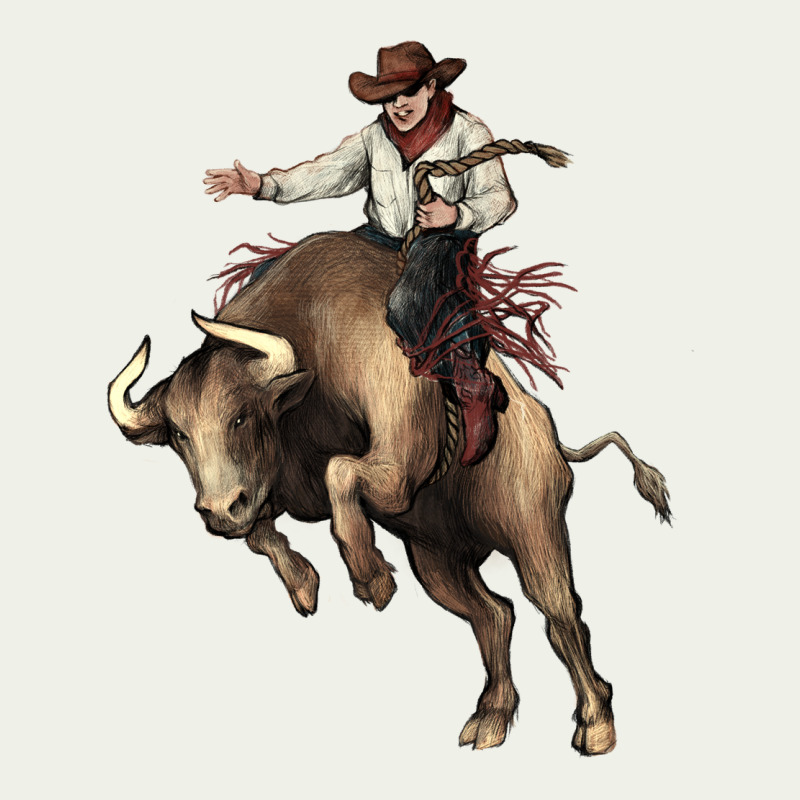 Cowboy Bull Rodeo Urban Heavy Tee by HowdyJamesFarm | Teevron