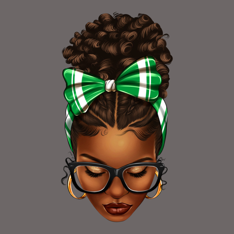 Afro Messy Bun Green And White Bow Classic Tee by texasbilliewilder | Teevron